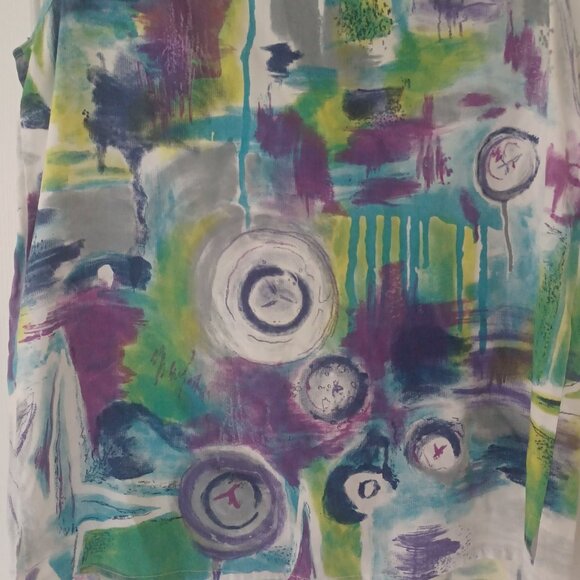 Vintage Como Studio Blouse Women Size 8 Abstract 100% Rayon Y2K - Picture 5 of 6